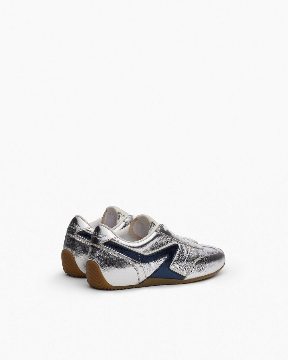 Ultra Slim Retro Runner Sneakers - Silver Navy