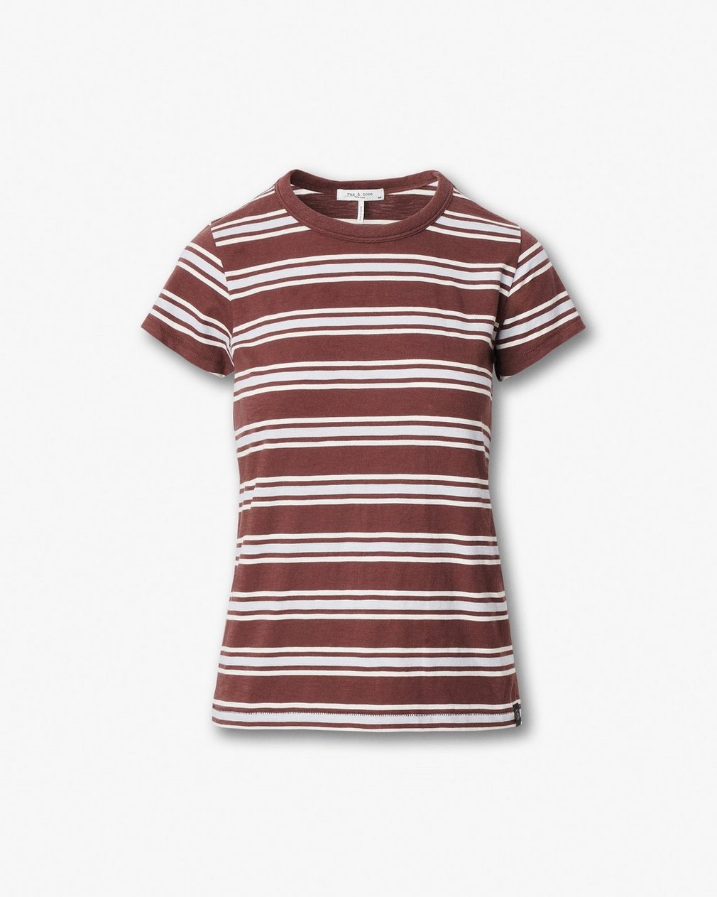 The Slub Striped Tee - Brown Blue Multi
