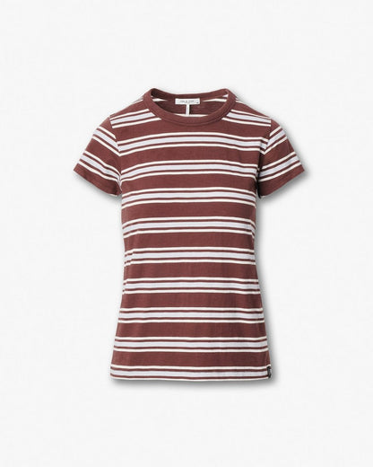 The Slub Striped Tee - Brown Blue Multi