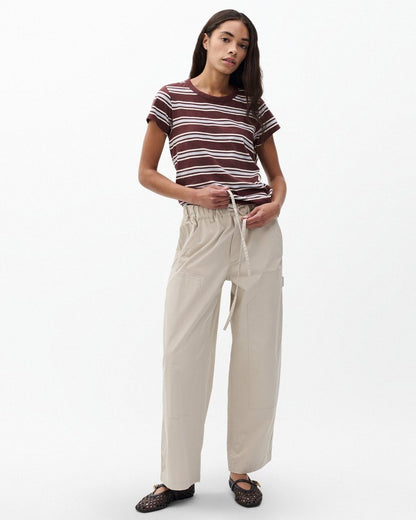 The Slub Striped Tee - Brown Blue Multi