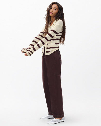Costi Striped Cardigan - Turtledove