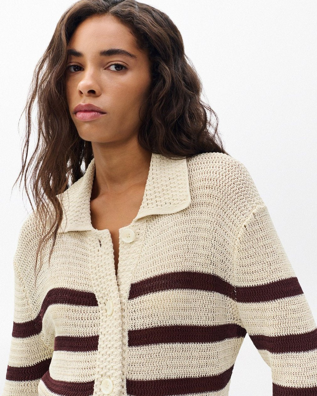 Costi Striped Cardigan - Turtledove