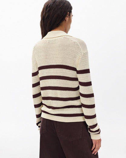 Costi Striped Cardigan - Turtledove