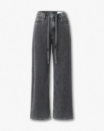 Phoebe Wide-Leg Drawstring Jeans - Angelique