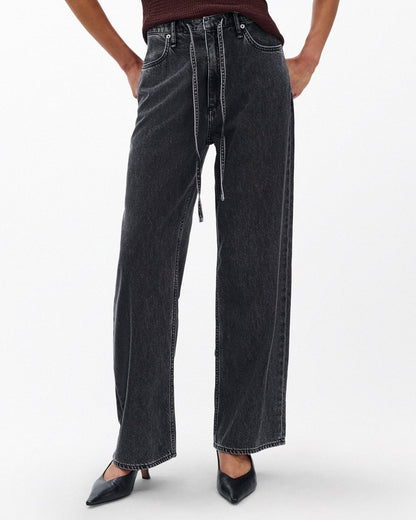 Phoebe Wide-Leg Drawstring Jeans - Angelique
