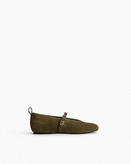 Spire Suede Mary Janes - Olive Night Suede
