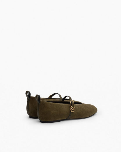 Spire Suede Mary Janes - Olive Night Suede