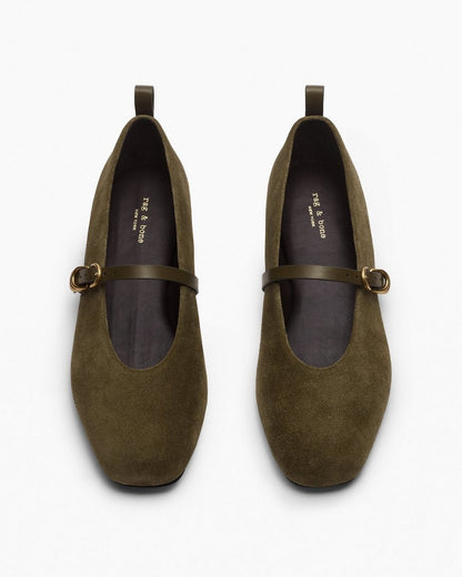 Spire Suede Mary Janes - Olive Night Suede