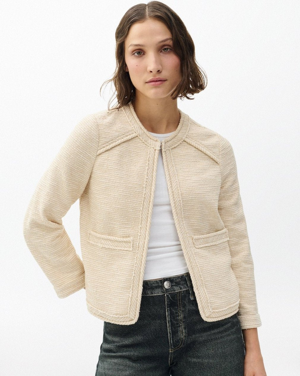 Clarice Tweed Jacket - Cream