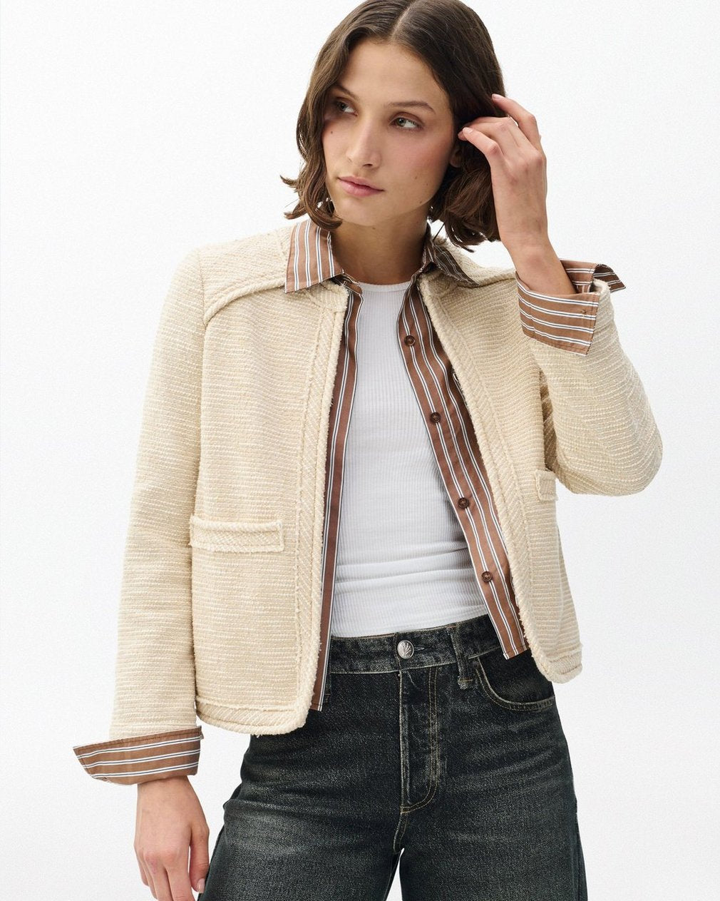 Clarice Tweed Jacket - Cream