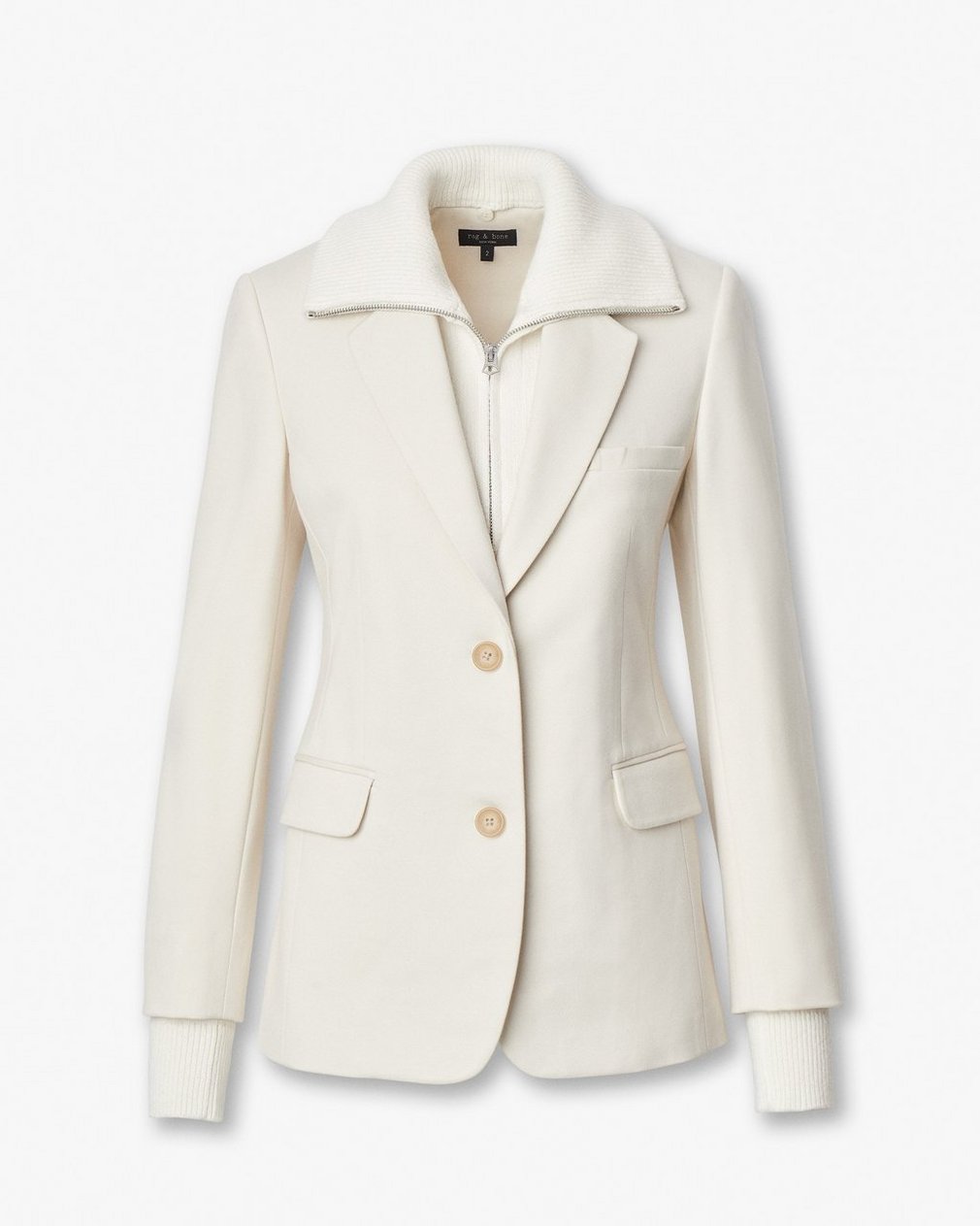 Frank Mixed-Media Blazer - Turtledove