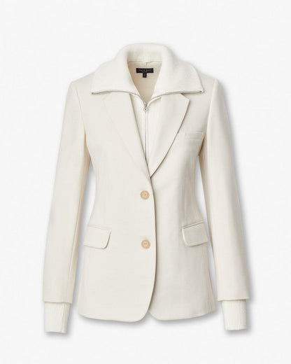Frank Mixed-Media Blazer - Turtledove