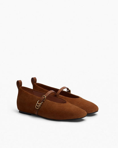 Spire Suede Mary Janes - Umber Suede