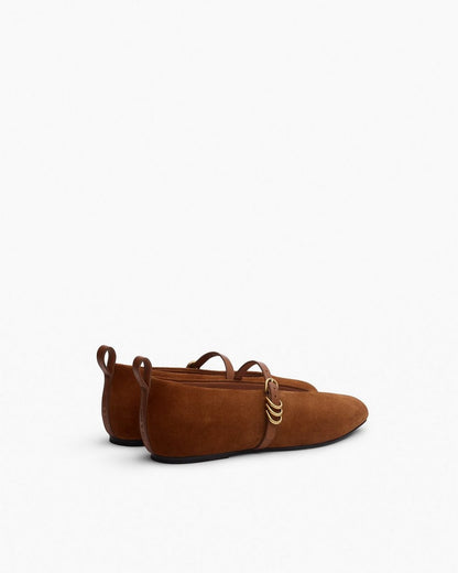 Spire Suede Mary Janes - Umber Suede