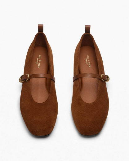 Spire Suede Mary Janes - Umber Suede