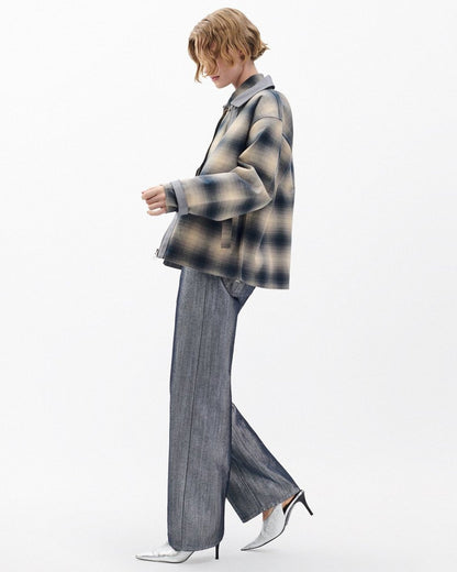 Logan Wide-Leg Jeans - Indigo Lurex