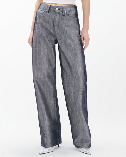 Logan Wide-Leg Jeans - Indigo Lurex