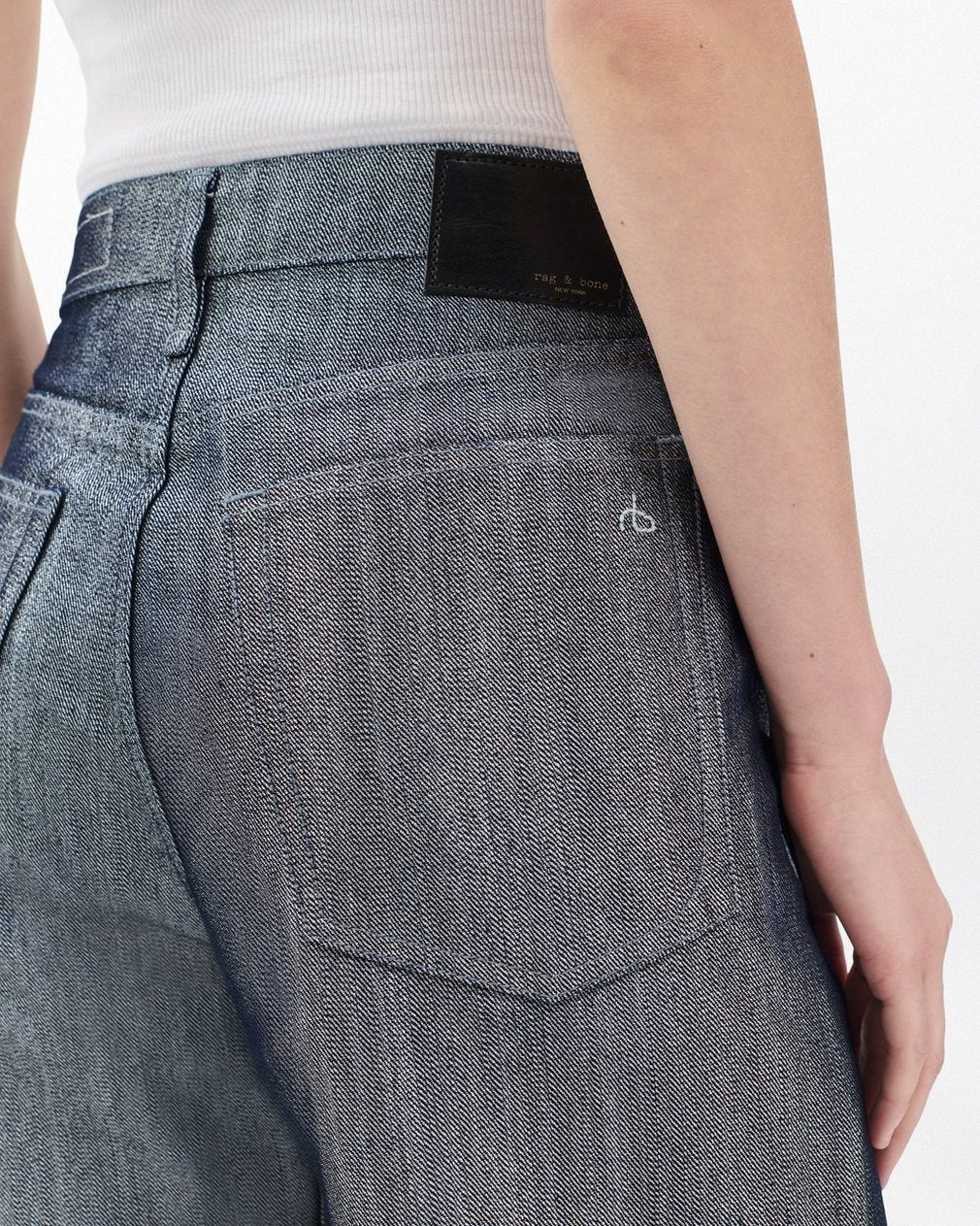 Logan Wide-Leg Jeans - Indigo Lurex