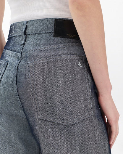 Logan Wide-Leg Jeans - Indigo Lurex