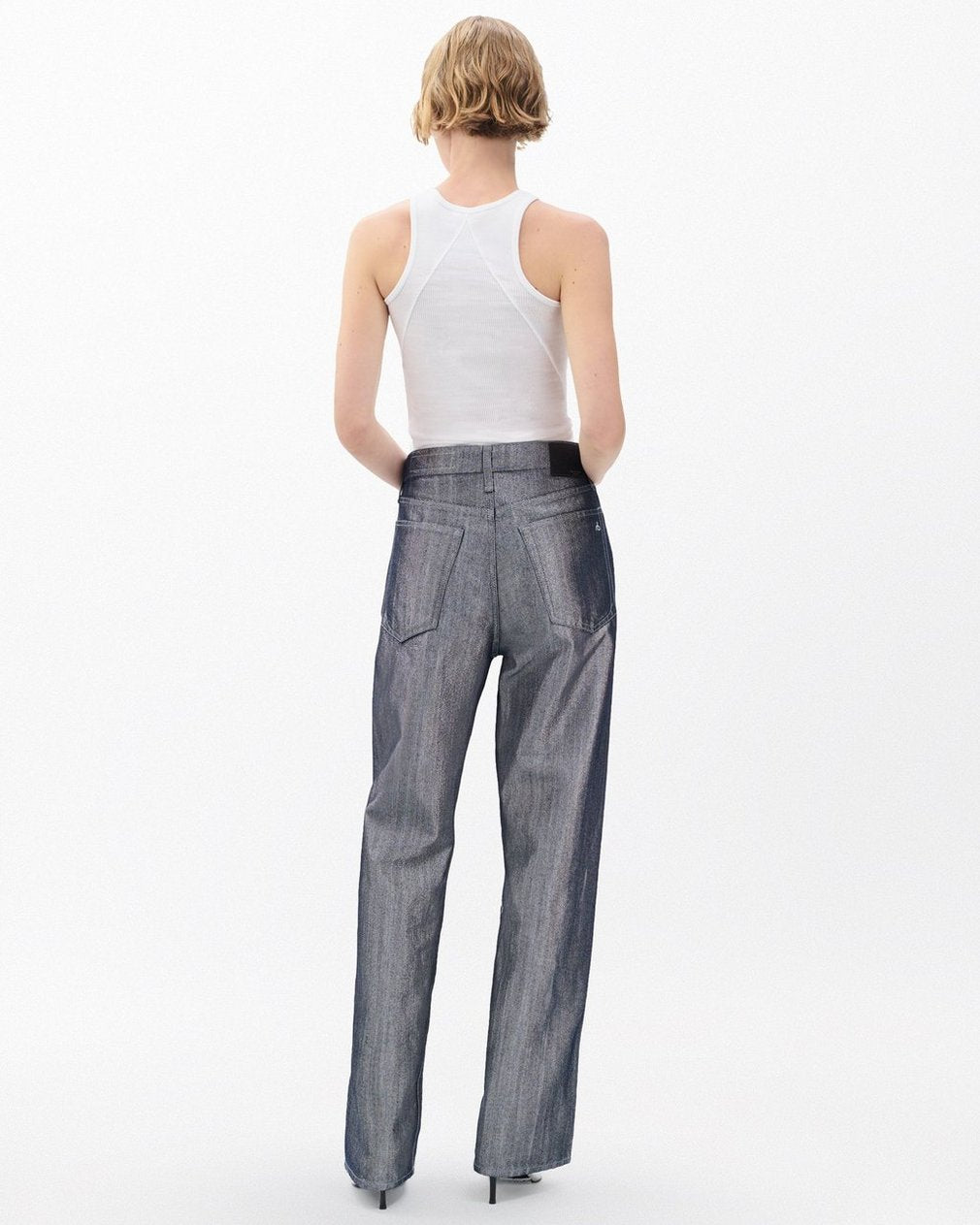 Logan Wide-Leg Jeans - Indigo Lurex