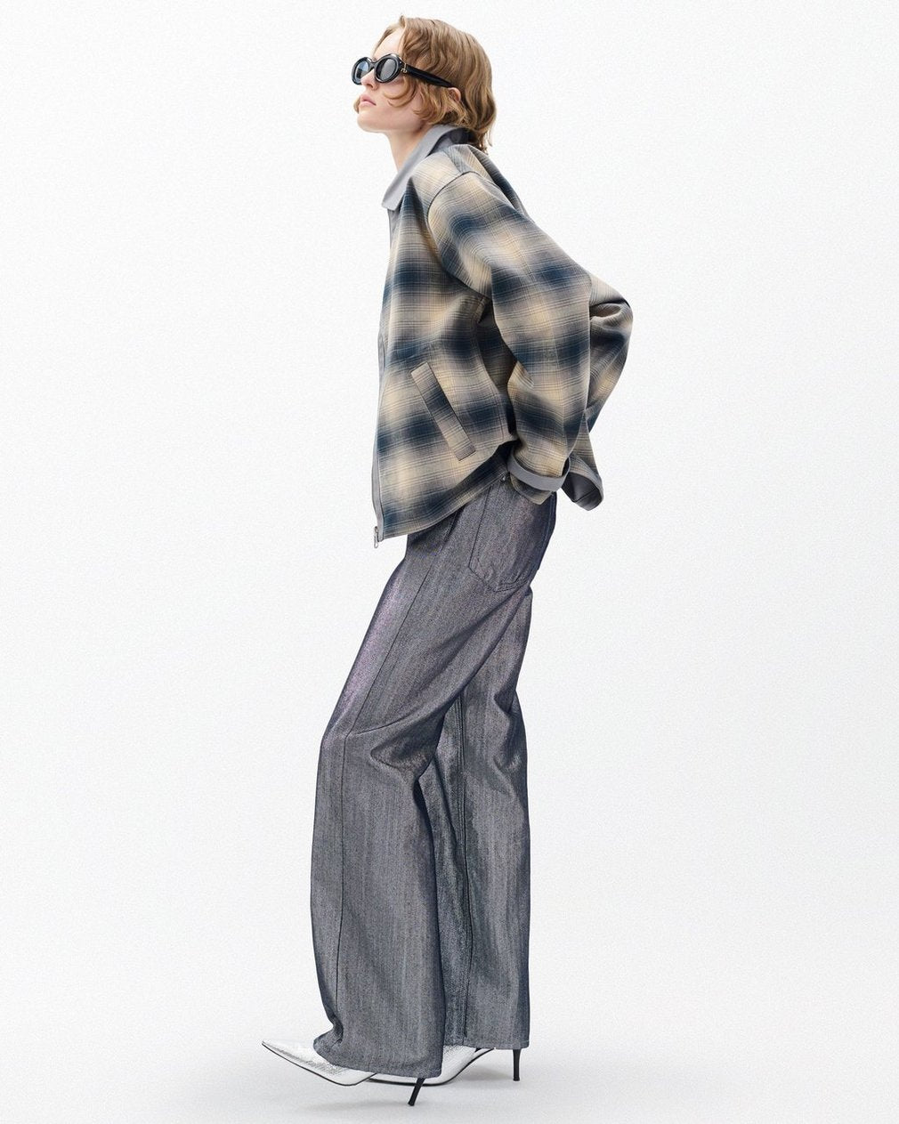 Carrie Reversible Jacket - Grey Plaid