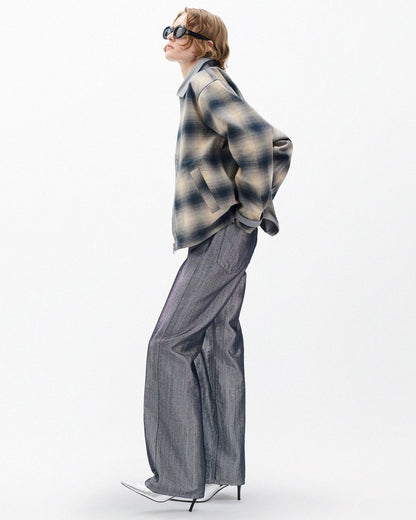 Carrie Reversible Jacket - Grey Plaid