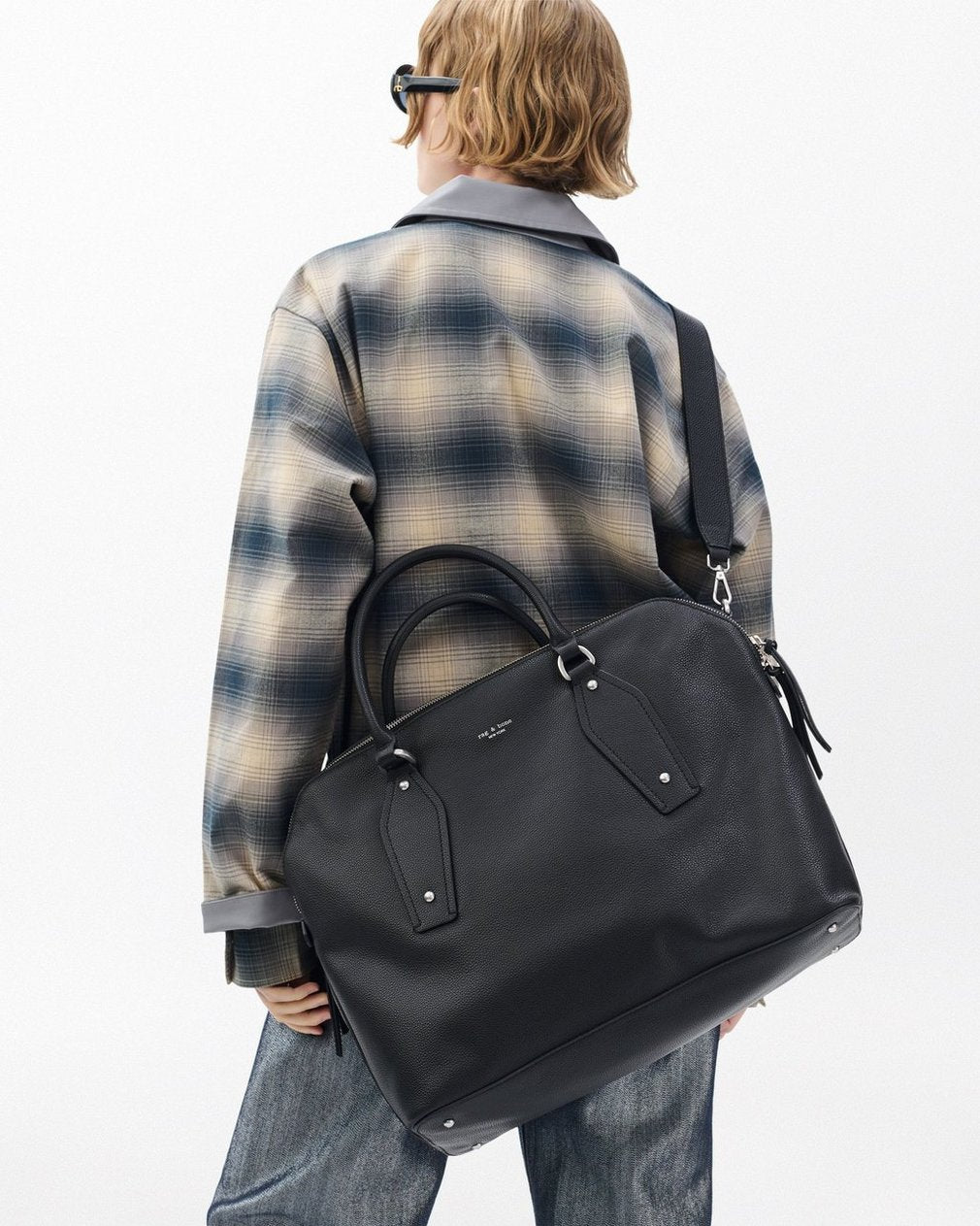 Gramercy Large Leather Satchel - Black