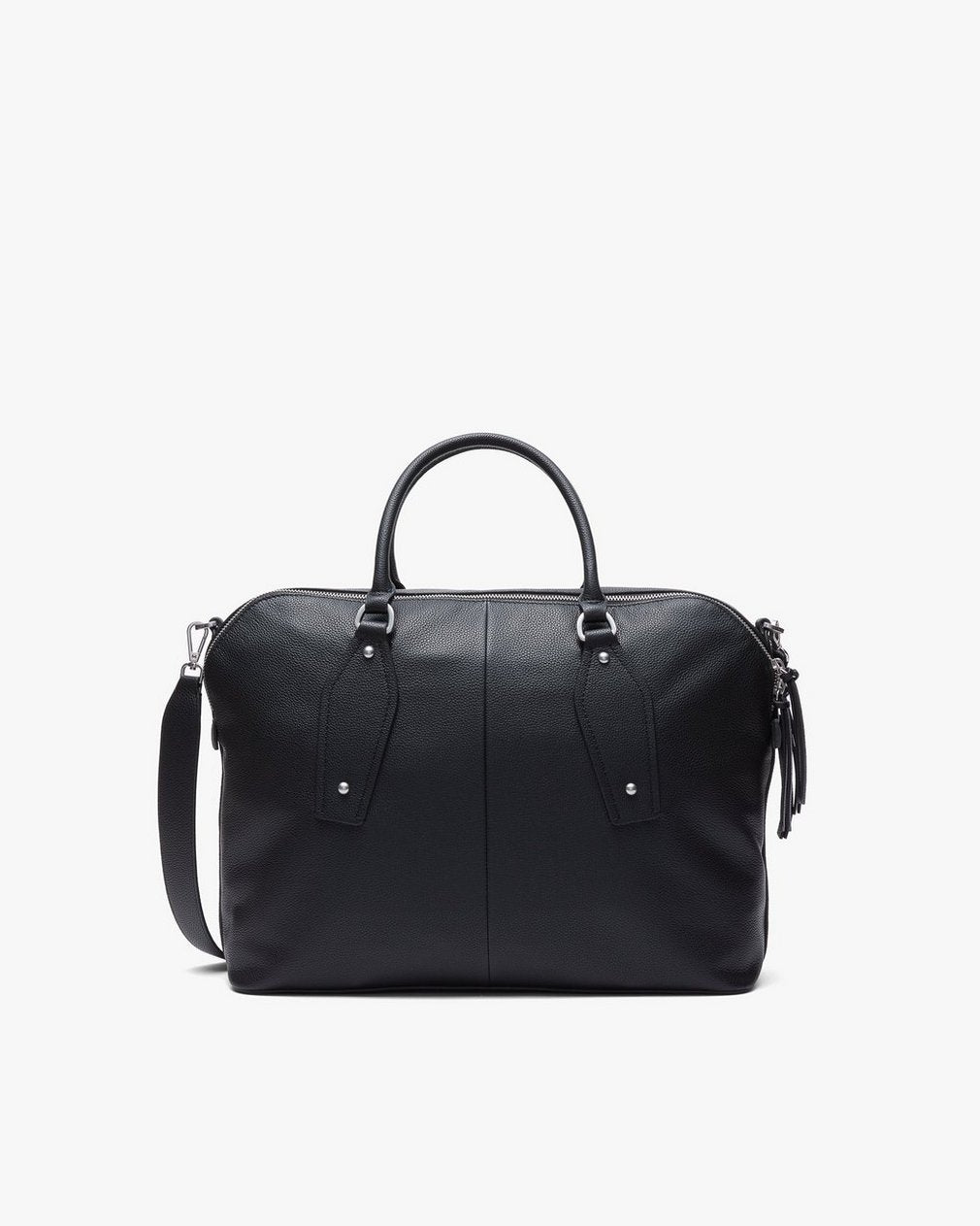 Gramercy Large Leather Satchel - Black