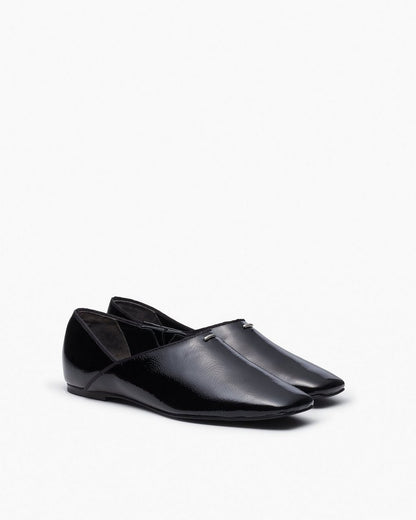 Sadie Leather Flats - Black
