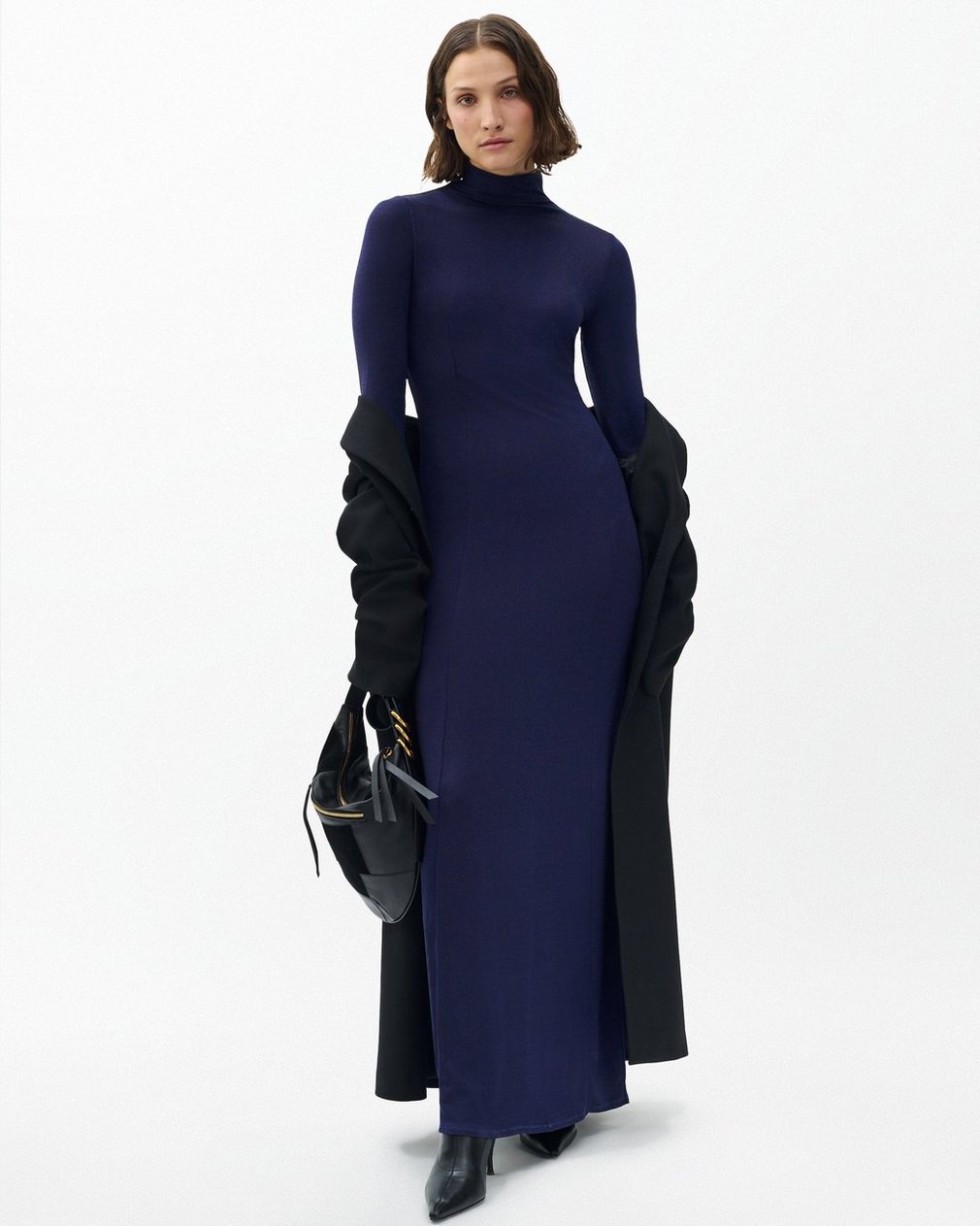 Elsa Metallic Maxi Dress - Dark Blue