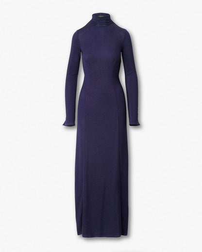 Elsa Metallic Maxi Dress - Dark Blue