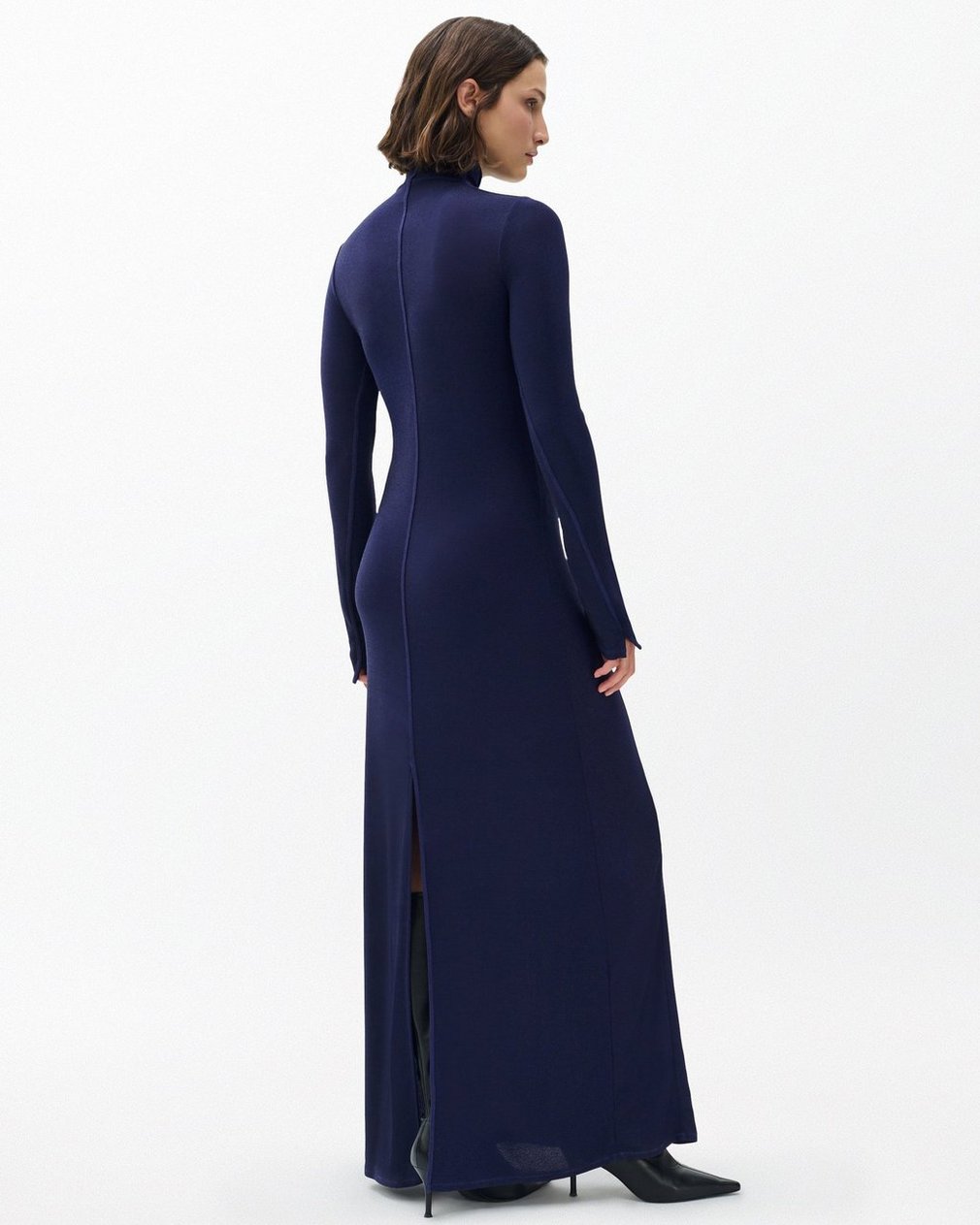 Elsa Metallic Maxi Dress - Dark Blue