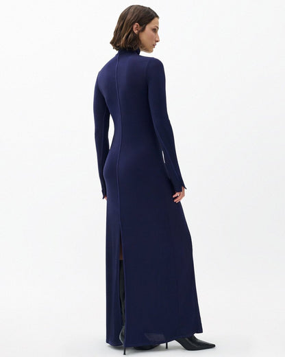 Elsa Metallic Maxi Dress - Dark Blue