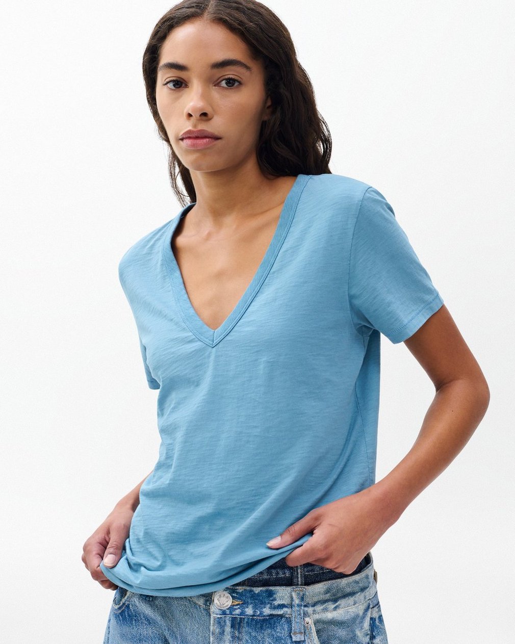 The Slub Vee - Fog Blue