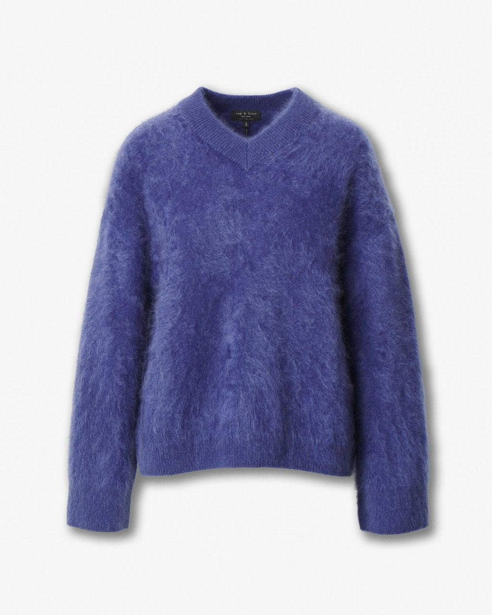 Jada Brushed Cashmere V-Neck Sweater - Dark Blue