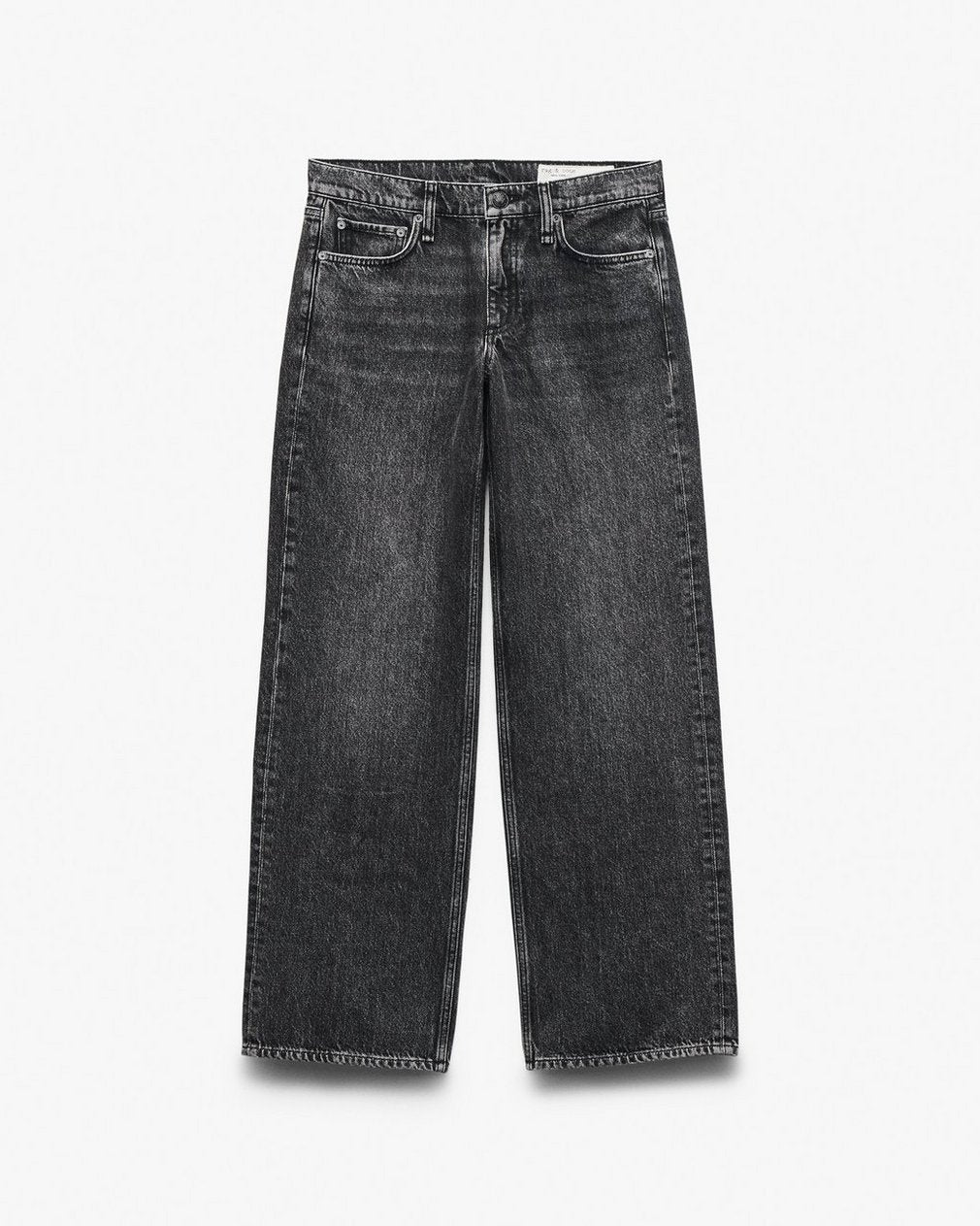 Saige Relaxed Straight Jeans - Charcoal