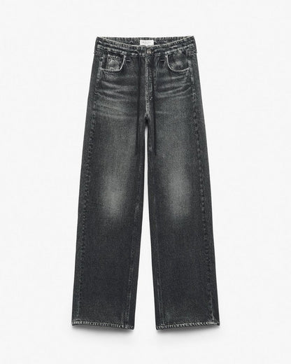 Miramar Drawstring Wide-Leg Pants - Washed Black