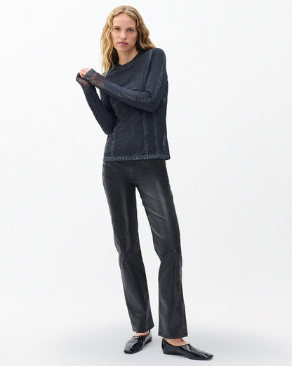 Harlow Straight Jeans - Black Coated