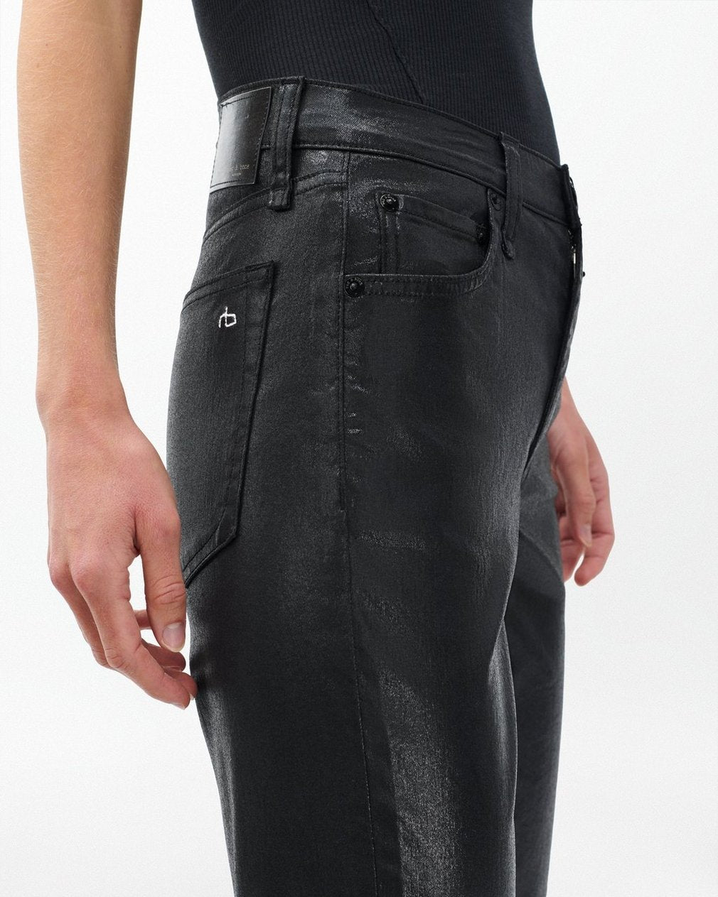 Harlow Straight Jeans - Black Coated