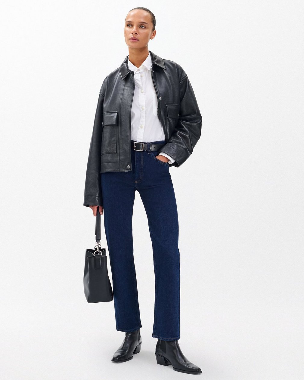 Harlow Ankle Straight Jeans - Dark Rinse