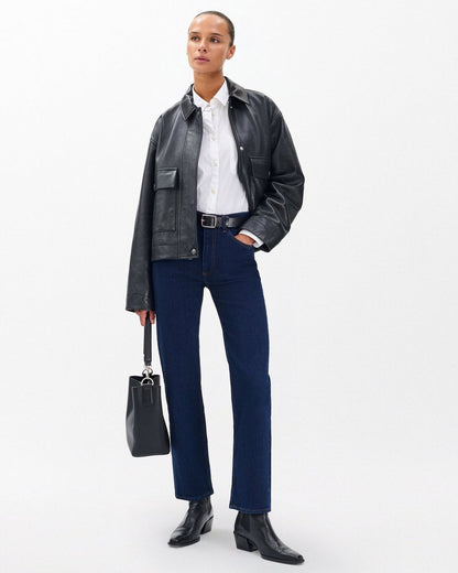 Harlow Ankle Straight Jeans - Dark Rinse