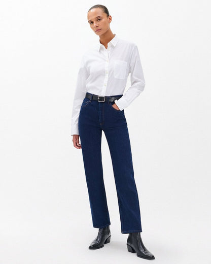 Harlow Ankle Straight Jeans - Dark Rinse