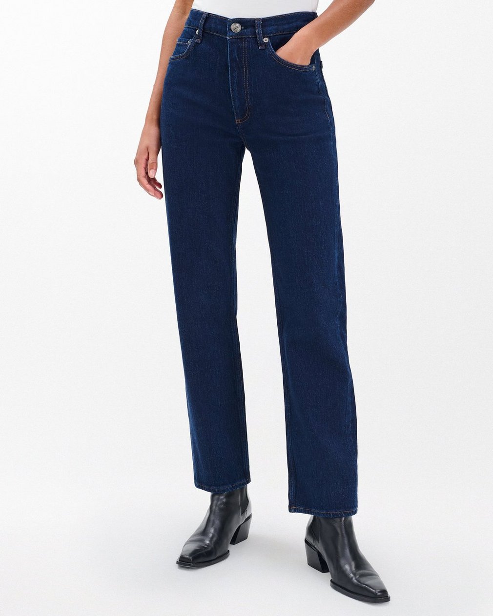 Harlow Ankle Straight Jeans - Dark Rinse