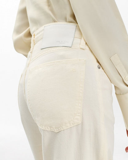 Featherweight Logan Wide Leg - Ecru: Mid-Rise Jean