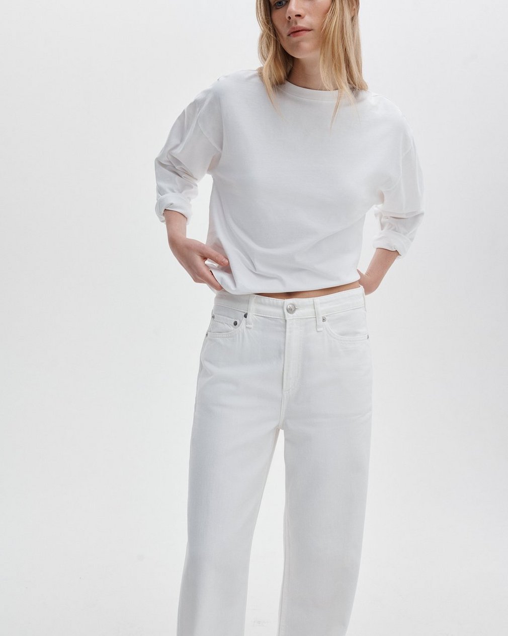 Featherweight Logan Wide-Leg Jeans - Optic White