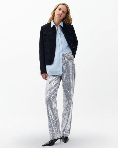 Shea Relaxed Straight Jeans - Steele Sequin