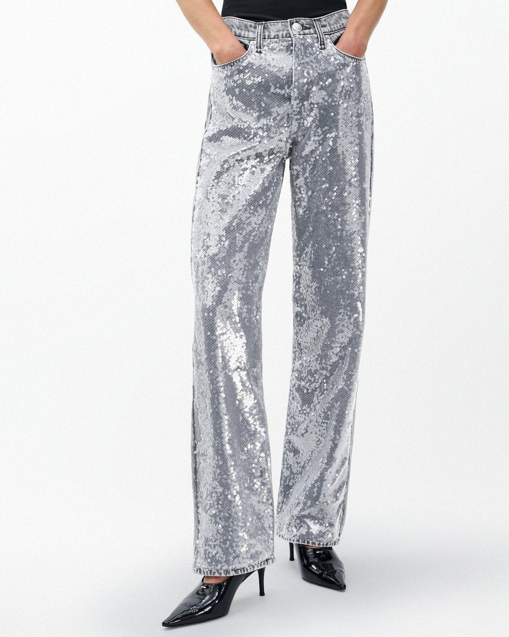 Shea Relaxed Straight Jeans - Steele Sequin