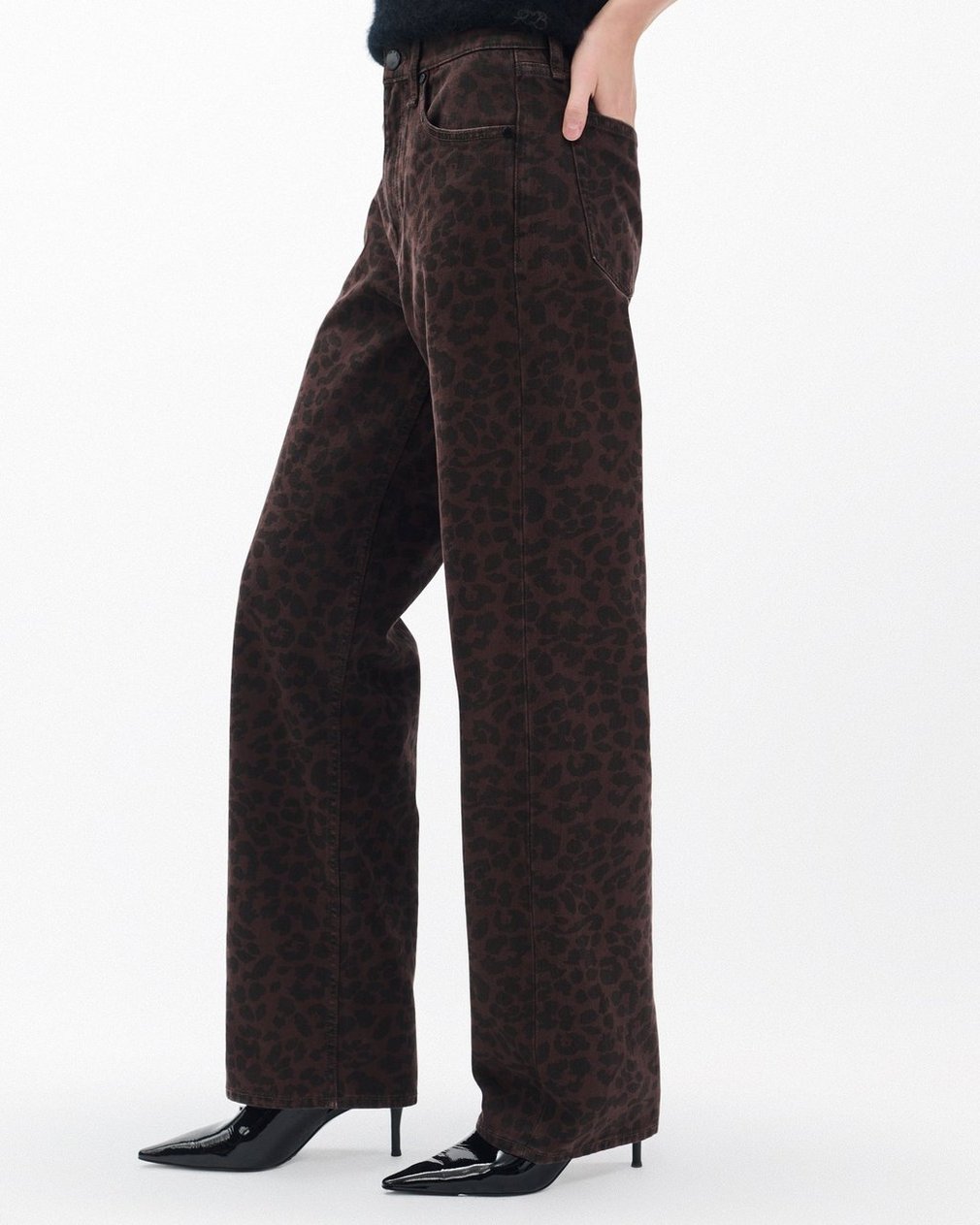 Shea Relaxed Straight Jeans - Espresso Leopard