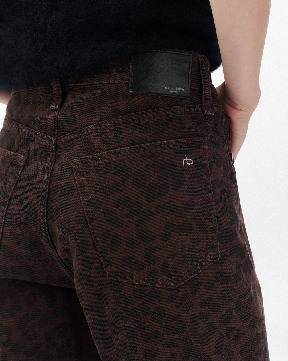 Shea Relaxed Straight Jeans - Espresso Leopard