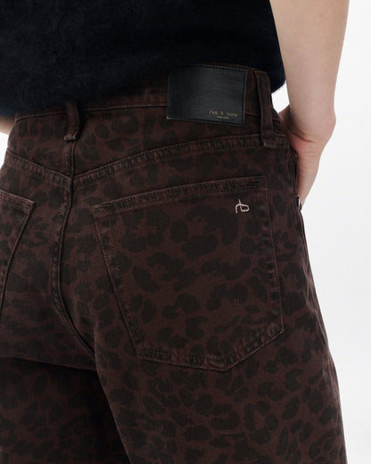 Shea Relaxed Straight Jeans - Espresso Leopard
